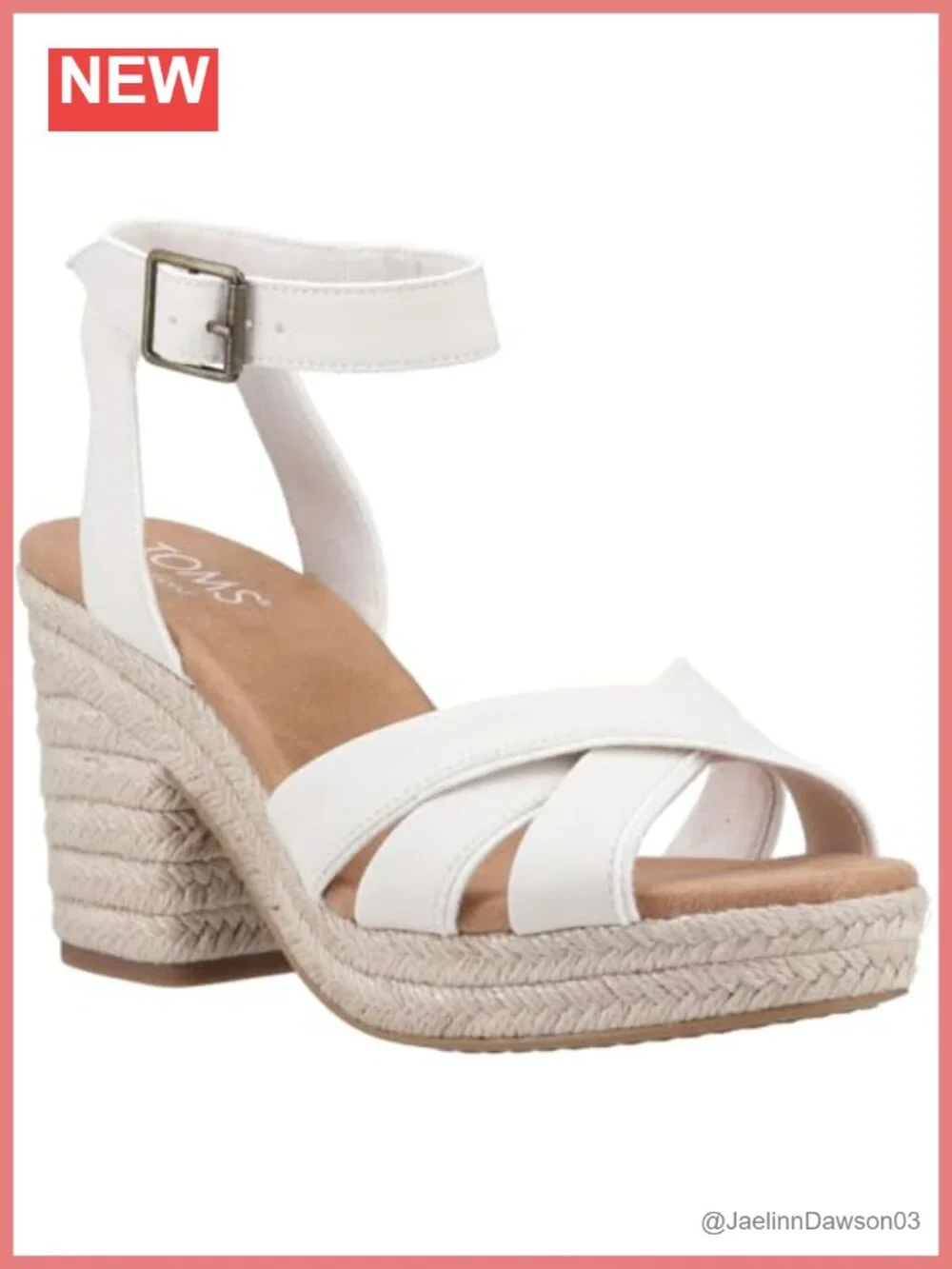 TOMS Majorca Strappy Block Heel Sandals Leather Platform Ankle Strap